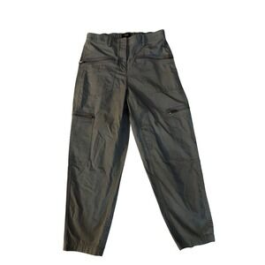 Theory Aviator Cargo Pants Olive Grey Green High Rise Utility Tapered Size 4
